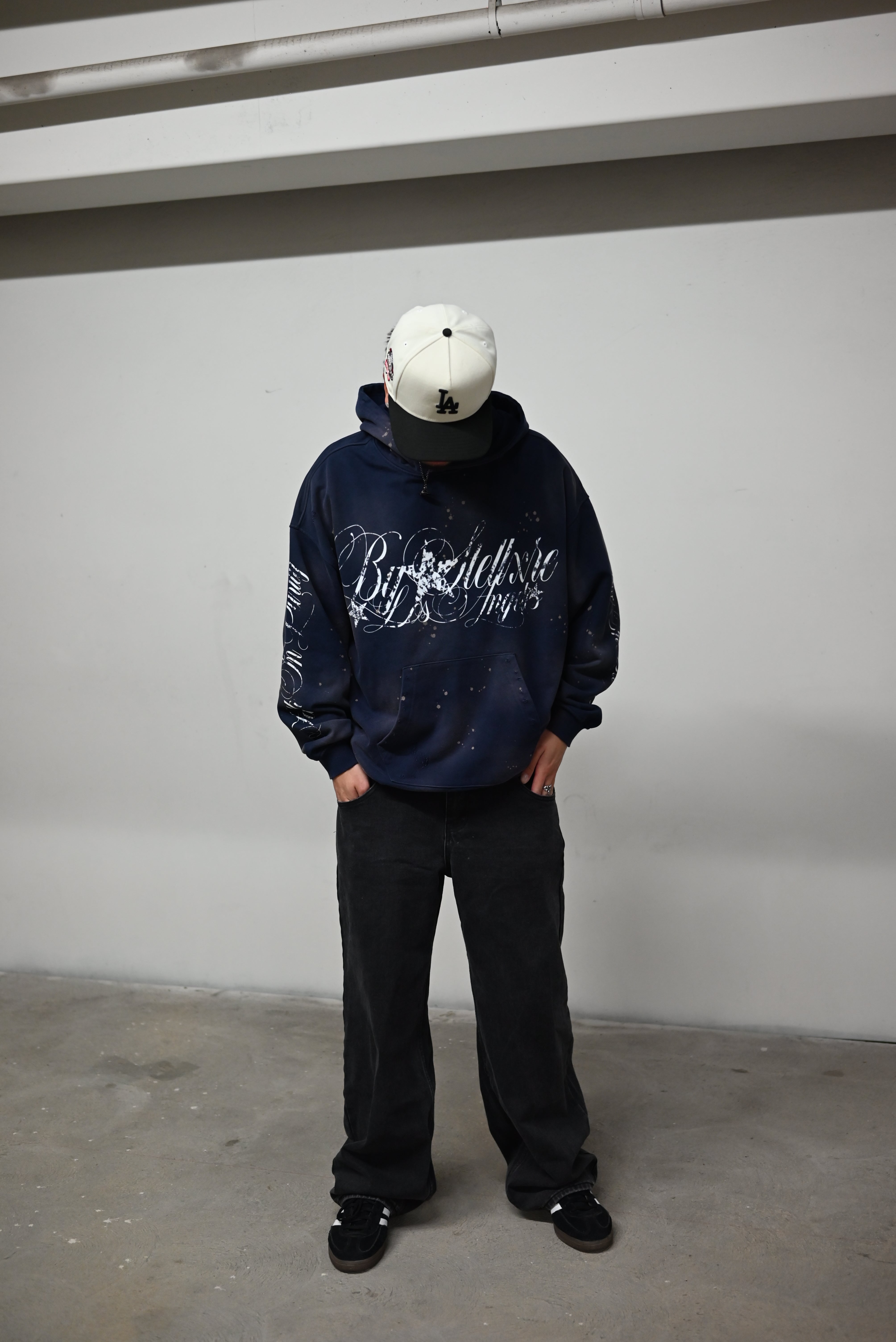 Celestial Washed Hoodie - Dark Blue